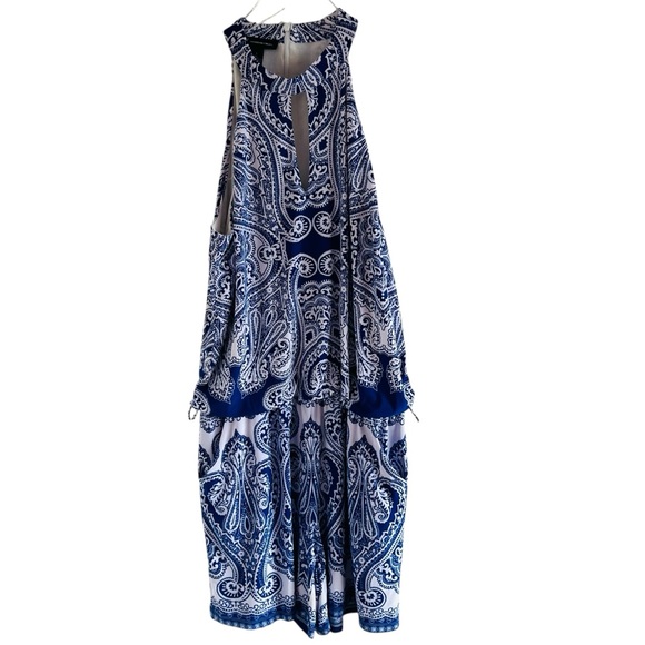 INC International Concepts Blue and White Paisley Short Romper - Picture 1 of 8